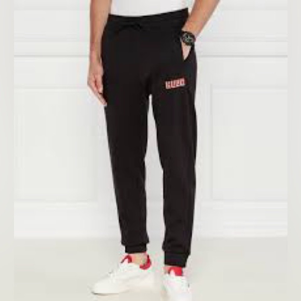 HUGO Men's Drokko cotton joggers in black, XL